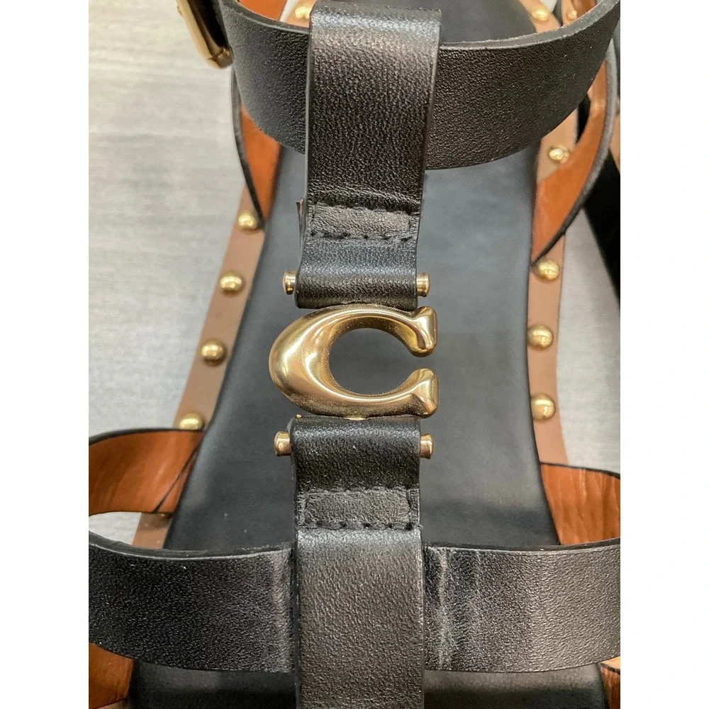 COACH GISELLE STUDDED GLADIATOR SANDALS
